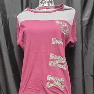 Maroon Women's Top with Sequin Detail